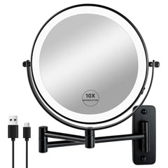 JANEEVA wall-mounted makeup mirror front view for everyday grooming and lighting
