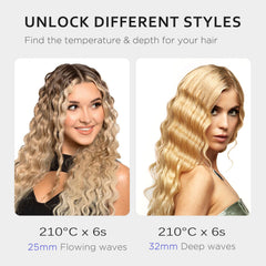 Janelove 4-in-1 hair crimper led-display provides clear temperature readouts.