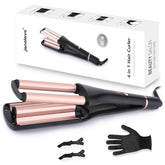 Janelove 4-in-1 hair crimper waves-varieties shows versatile styling options.