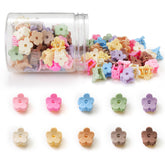 JANFUN small flower hair clip close-up in candy colors for everyday cute hairstyles