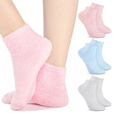 Janmercy Aloe Socks pink fuzzy-sole for relaxing overnight moisture