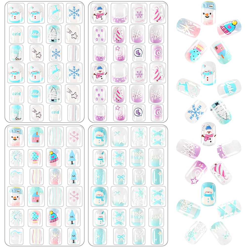 JANYUN 96-piece winter nails packaging shows diverse sets for easy styling.