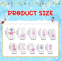 JANYUN winter theme snowflakes close-up reveals embossed 3D nail design.