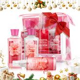 Japanese Cherry Blossom Spa Set packaging shows a gift-ready presentation.