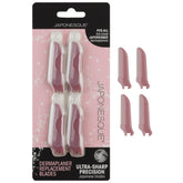 JAPONESQUE dermaplaner replacement blades 4-pack packaging showing eco-friendly refills for razor heads.