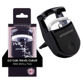 JAPONESQUE Travel Eyelash Curler compact design for quick, flawless lash curls on the go.