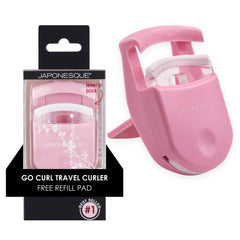 JAPONESQUE travel eyelash curler pink, ideal for on-the-go precision.