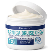 Jardient Arnica Bruise Cream extra-strength packaging showcases a portable 4 oz tube for on-the-go care.