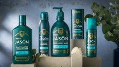 Close-up of Jason Men's Hydrating Deodorant Stick with eucalyptus.