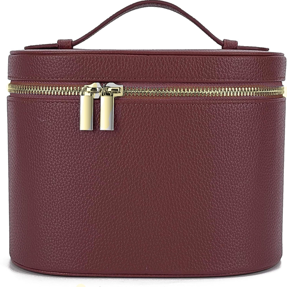 JAZD vanity case with removable divider for organized cosmetics on travel.