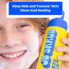 JB SKRUB foaming-lather shows rich foam ideal for quick AM cleansing.