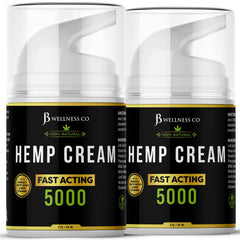 JB Wellness Co Hemp Cream bottle offers quick-absorbing moisture for daily skin care.
