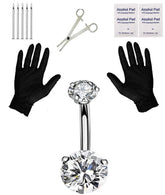 Jconly Pain-Free Belly Piercing Kit close-up with precision tools for home use