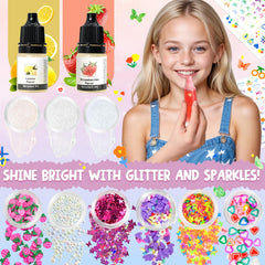Jcoos lip gloss kit glitter and sequins add sparkle for eye-catching gloss looks