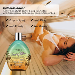 Jeallis-bronzer-tan-glow-face image showcases a natural-looking bronze with even color.