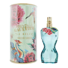 Jean Paul Gaultier La Belle Paradise Garden bottle—tropical floral mood booster.
