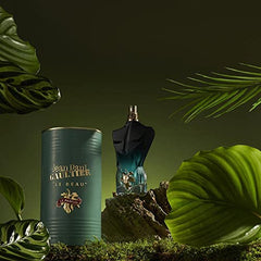 Jean Paul Gaultier Le Beau Le Parfum Intense bottle gradient close-up evokes premium fragrance experience