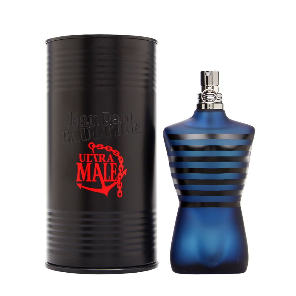 Jean Paul Gaultier Ultra Male Intense bottle, showcasing rich fragrance for daily use and evenings.