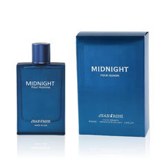 Jean Rish Midnight Pour Homme bottle closeup showcasing sleek luxury design for refined gifting