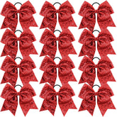 Jeffan red cheer bow ensemble for vibrant school spirit with secure hold