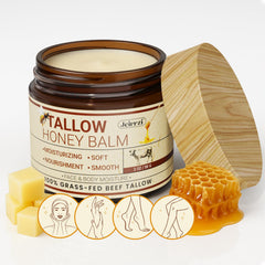 Jeirrzi beef tallow honey balm face jar for daily nourishing hydration.