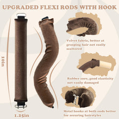 Jejucy heatless curls overnight metal hooks secure hairstyles softly
