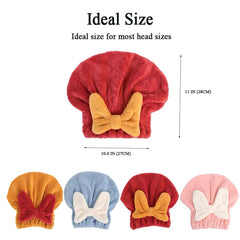 Jenmex pink-bow microfiber hair wrap lightweight for travel and comfort