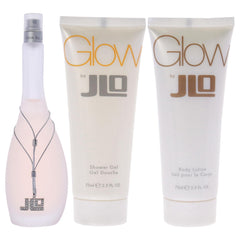 Jennifer Lopez Glow Body Lotion being applied for hydrated skin and lasting fragrance.