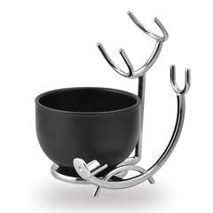 JEQUIL&CORENVEO deluxe razor and brush stand with bowl keeps tools organized and dry.