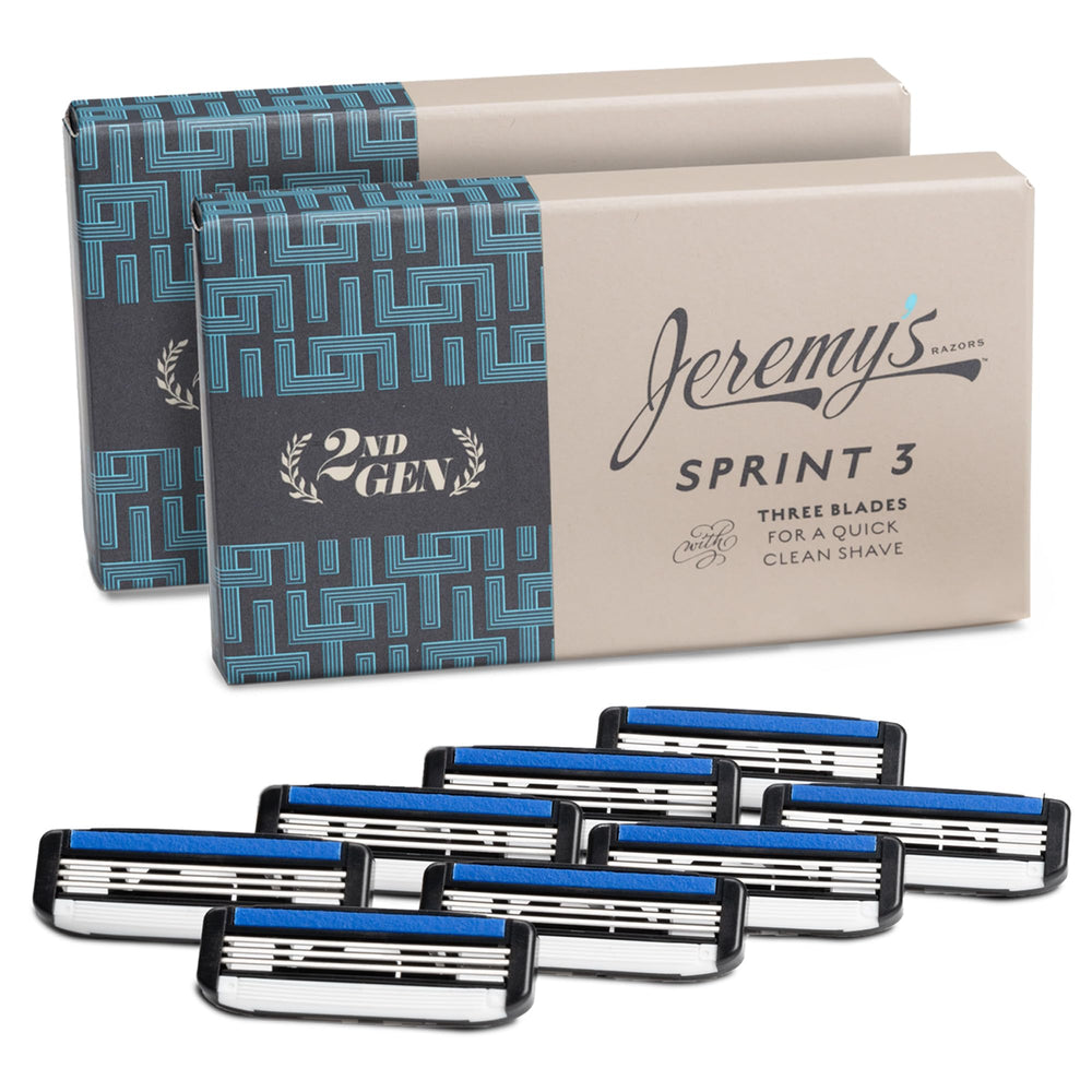 Jeremy's Sprint3 8-cartridge refills offer a close, consistent shave