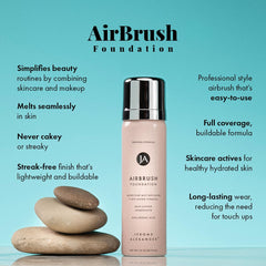 Jerome Alexander MagicMinerals airbrush mist applying on skin for even coverage