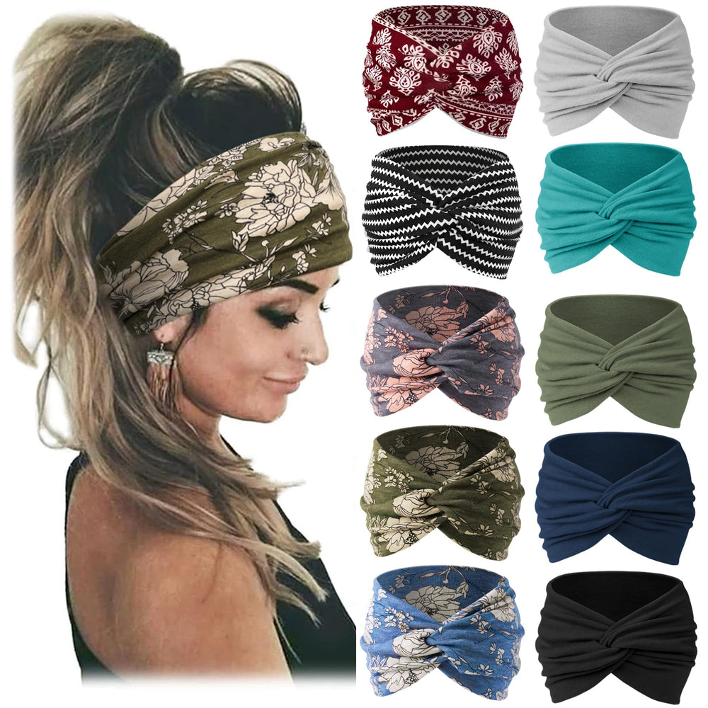 Jesries 10-piece headband set offers colorful options for daily wear and sports
