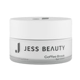 JESS BEAUTY Coffee Break Eye Cream tube closeup shows smooth texture.