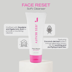 JESS BEAUTY Face Reset Cleanser gel texture delivers a refreshing lather during cleansing.