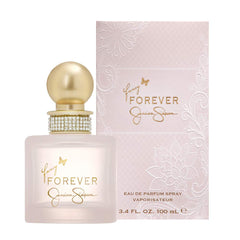 Jessica Simpson Fancy Forever EDP bottle with warm vanilla and amber notes for day-to-night versatility.