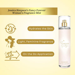Jessica Simpson Fancy Forever mist spray in action for easy application.