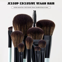 Jessup 6pc blush-highlight brush delivers natural flush and glow