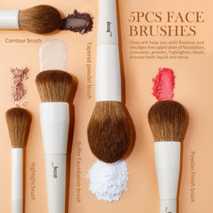 Jessup blush brush blends powder for natural-looking flush.