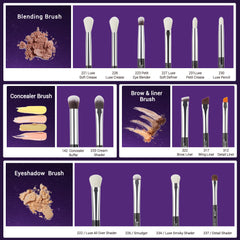 Jessup brush hairs close-up natural-synthetic fibers for soft color application.