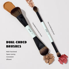 Jessup eye blending brush with fluffy end for seamless shadow blends