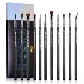 Jessup eyeliner brush set with tapered tips enables precise wing liner application