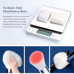 Jessup foundation flat-top brush in action for even coverage.