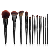 Jessup full makeup brushes set 13pcs in phantom black T300, for precise, professional makeup.