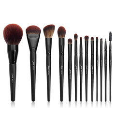 Jessup full makeup brushes set 13pcs in phantom black T300, for precise, professional makeup.