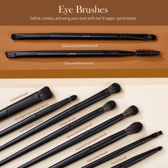 Jessup makeup brush set black eyeshadow brushes provide clean, blendable color