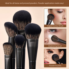 Jessup makeup brush set black foundation duo brush delivers versatile coverage
