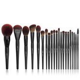Jessup makeup brush set closeup with sculpted face brush for precise contouring.