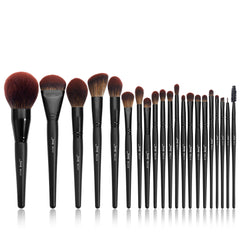 Jessup makeup brush set closeup with sculpted face brush for precise contouring.