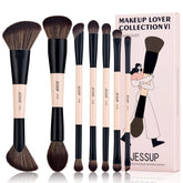 Jessup Peach Dust T600 face brushes for flawless foundation and powder application