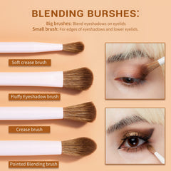 Jessup eyeshadow brushes closeup for precise color application